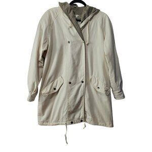 Express French Country Vintage Double Breasted Cream Utility Jacket